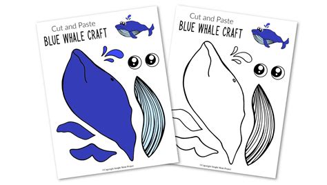 easy diy blue whale craft  kids   whale template