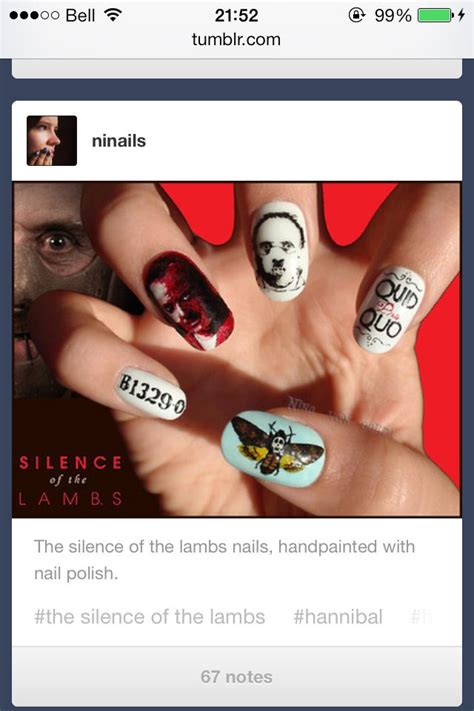 silence   lambs nails horror nails nails nail art