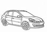 Clio Voiture Estate Colouring Colorear Coloriages Voitures Rallye Transport sketch template