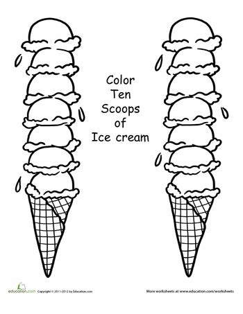 color ten ice cream scoops worksheet educationcom letter