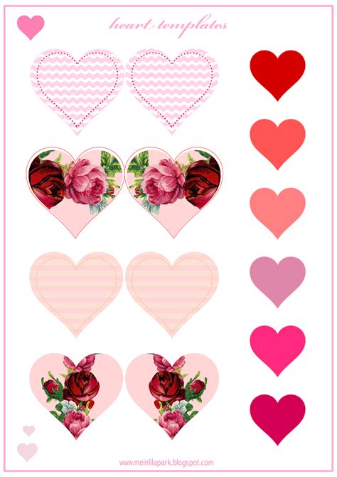 printable valentine hearts printable templates