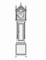 Clock Coloring Grandfather Tall Sketch sketch template