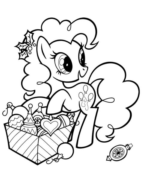 pinkie pie pony  christmas decorations coloring page