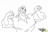 Gaston Disney Draw Villain Coloring Drawingnow sketch template