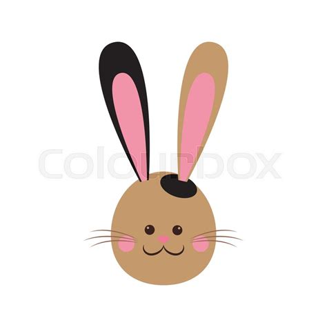 cute easter bunny face cheerful vector stock vector colourbox