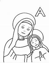 Anne St Saint Coloring Pages Clipart Alphabet Saints Anna Colouring Color Cliparts Kids Library Letter Gianna Liturgical Clipground Angels Year sketch template