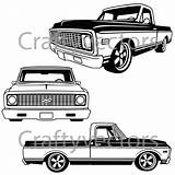 C10 Chevy Truck Chevrolet 1970 Vector Clipart 1971 Drawing Drawings Gmc Trucks  Pickup Etsy Ford Svg Coloring Pages Classic sketch template