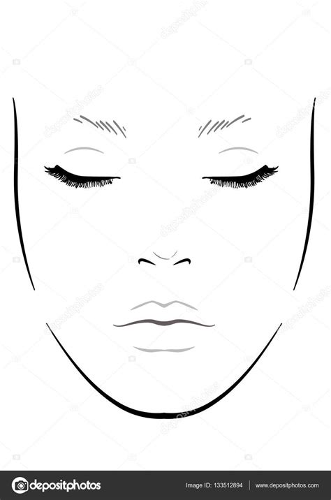 blank face template  makeup