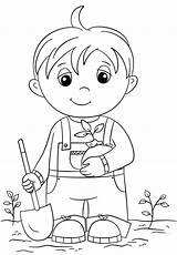 Coloring Boy Pages Boys Print Little Cute sketch template