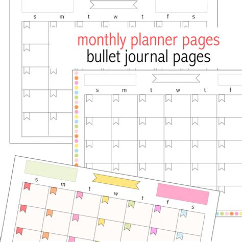 printable monthly planner page perpetual calendar freebie