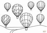 Air Hot Balloons Coloring Balloon Pages Simple Printable Template Airplane Cute sketch template