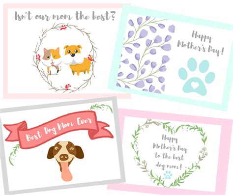 printable mothers day cards  dog moms alicias holistic pet