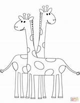 Giraffe Coloring Pages Giraffes Printable Cartoon Two Sheet Kids Realistic Color Getcolorings Cute Getdrawings Colorings Exclusive Paper Print Entitlementtrap sketch template