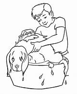 Coloring Dog Pages Bath Kids Pet Clipart Pets Giving Sheet Animals Dogs Drawing Puppies Colouring Printable Animal Breeds Clip Sheets sketch template