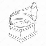 Player Record Drawing Gramophone Old Vector Getdrawings Vintage Stock Coloring Template sketch template