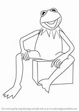 Kermit Frog Draw Sesame Street Drawing Step Tutorials Getdrawings Learn Cartoon sketch template