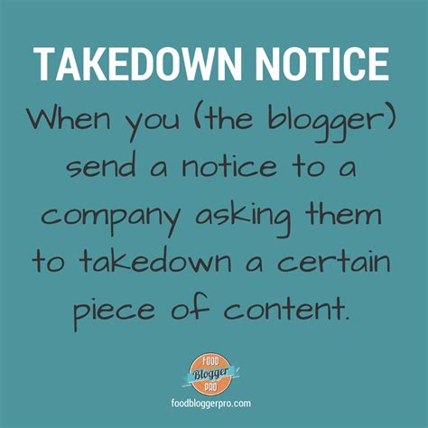 definitive list  takedown notice forms food blogger pro