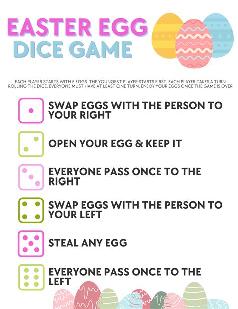 print   printable candy dice game  easter