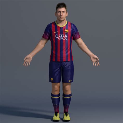 Lionel Messi 3d Model Rigged Max Fbx