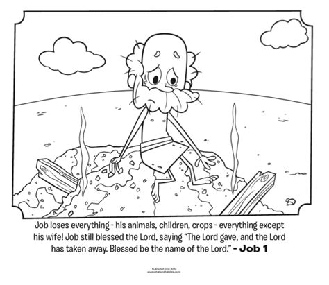 gambar kids coloring page bible featuring job pages  easy access