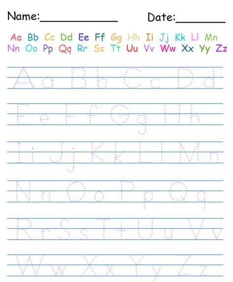 printable handwriting worksheets  kindergarten worksheets master