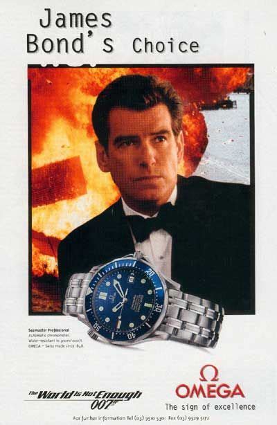 pierce brosnan  bond  omega montres de luxe montre affiches publicitaires