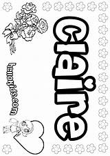 Claire Coloring Color Pages Name Print sketch template