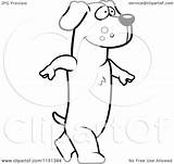 Dachshund Upright Walking Coloring Clipart Cartoon Cory Thoman Outlined Vector Royalty sketch template