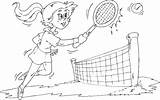 Tennis Girl Coloring Diane Corner sketch template