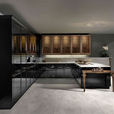 ClassÉ Black Glossy Lacquer Column And Base Units Olive