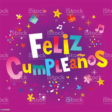 Feliz Cumpleanos Happy Birthday In Spanish Stock