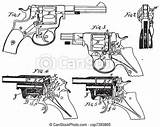 Revolver Drawing Colt Vintage Vector sketch template