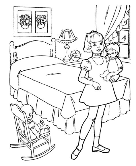 girls bedroom coloring page   girls bedroom coloring
