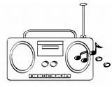 Radio Cassette Coloring Dibujo Coloringcrew sketch template