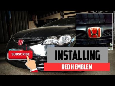 diy installing red  emblem  honda civic    model youtube