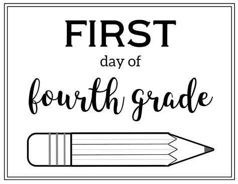 printable  day  school sign pencil paper trail design