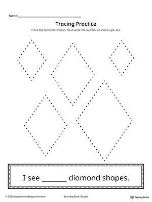 printable diamond shape worksheet  preschool bmp place