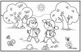 Park Coloring Pages Getdrawings Spring Happy sketch template
