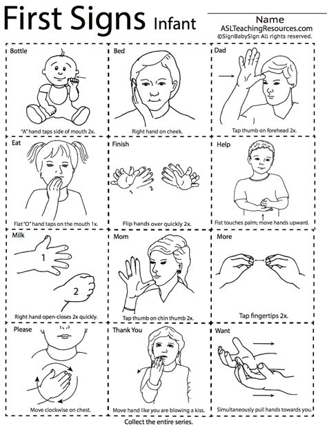 sign language cards printable  cut   cards