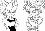 Vegeta Coloringhome Saiyan Baw Criança Coisa Kai sketch template