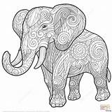 Elephant Pages Coloring Mandala Getcolorings Adult Colouring sketch template