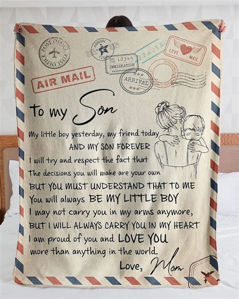 personalized  love letter  son  mom fleece sherpa etsy
