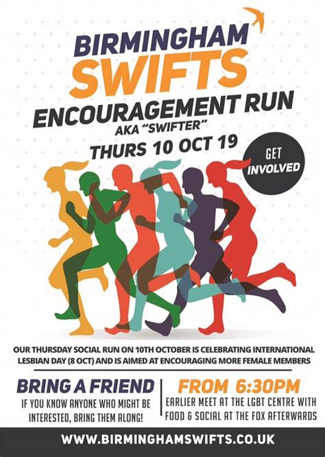 ‘swifter encouragement run thursday 10th october to celebrate