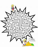Doolhof Zomer Maze Sommer Puzzel Labyrinth Zon Puzzels Fun Stimmen sketch template