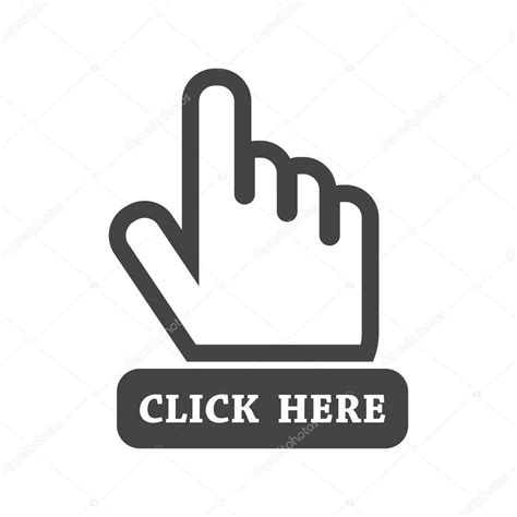 click  icon hand cursor signs black button flat vector illustration stock vector
