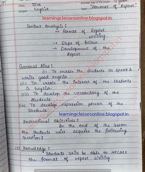 report writing examples  class    write  introduction