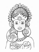 Coloring Mandalika Princess Indonesia Colored Drawing Indonesian Pencils Commercial Non Only Use sketch template