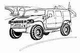 H2 Hummer Template Coloring Pages sketch template