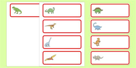 editable dinosaur peg labels classroom resource