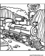 Train Coloring Pages Steam Locomotive Trains Engine Drawing Clipart Kids Colouring Print James Book Printactivities Car Quality Thomas Getdrawings Track sketch template